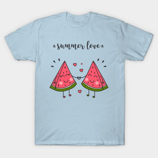 Cute Watermelon In Love T-Shirt by superdupertees